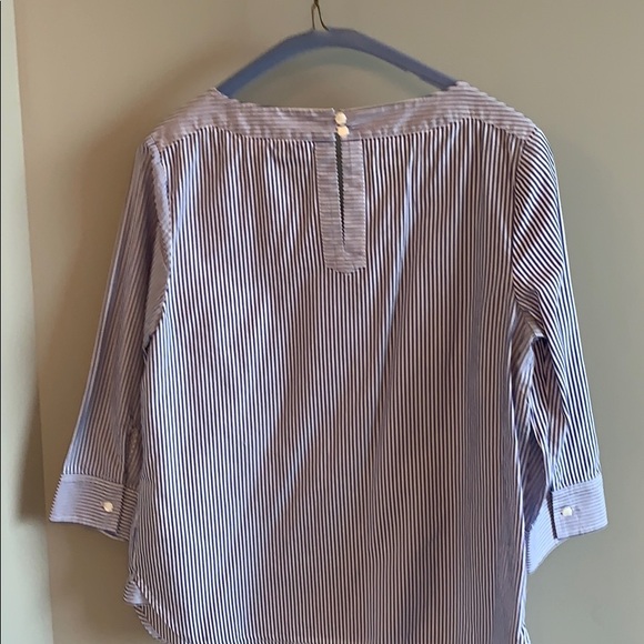 Vineyard Vines Popover Blue Striped Blouse - Picture 6 of 7